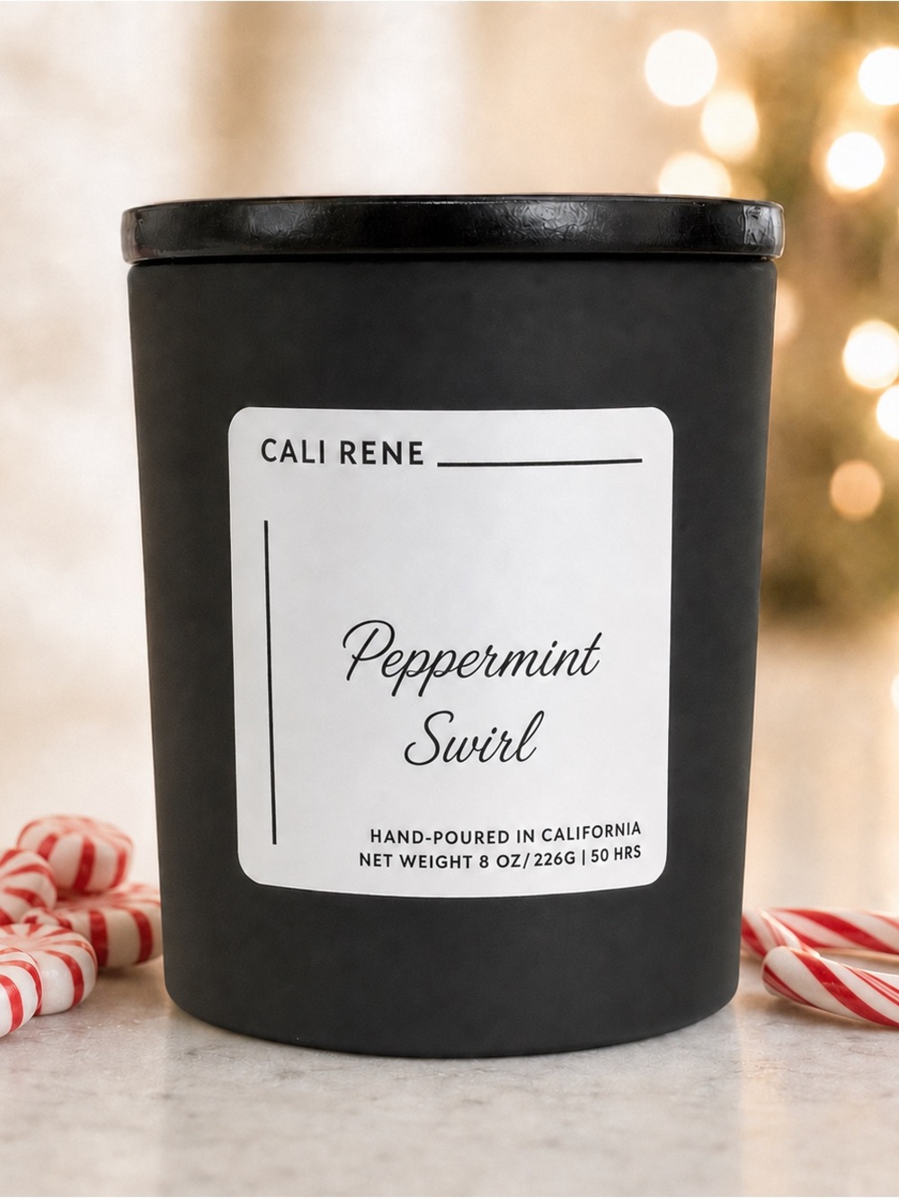 Peppermint Swirl Coconut Wax Candle 8 oz
